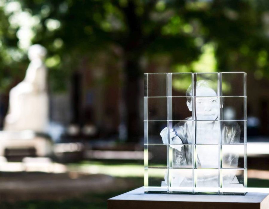 Kunstwerk ter ere van Lise Meitner in de Universiteit van Wenen