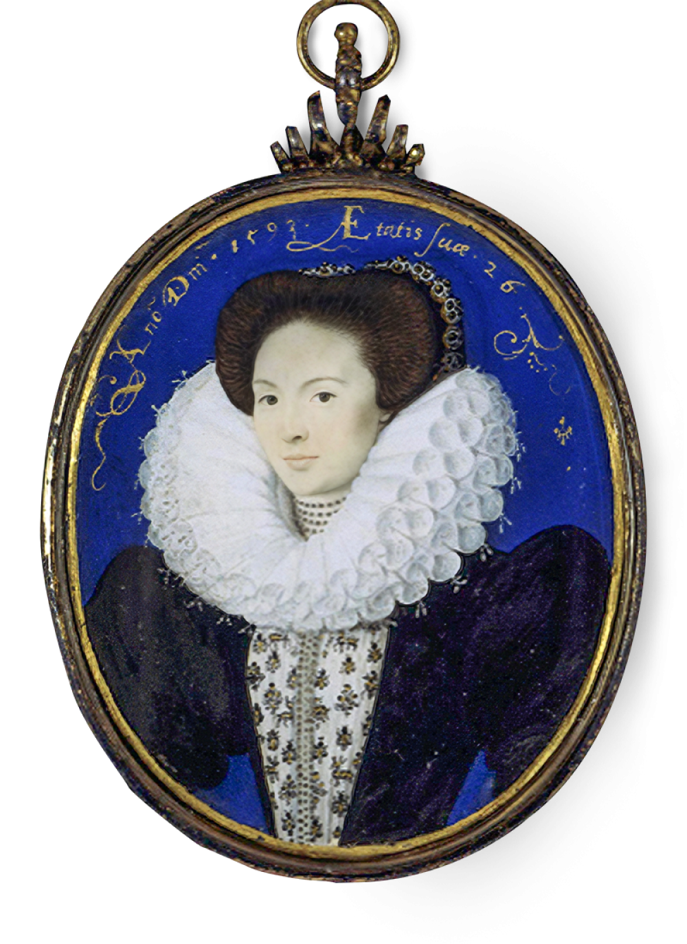 Miniatuur van een donkere vrouw van wie wordt aangenomen dat het Emilia Bossano is