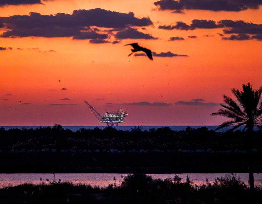 Een boorplatform van het Leviathan-gasveld voor de kust van Israël - Foto: Dor Pazuelo/Flash90