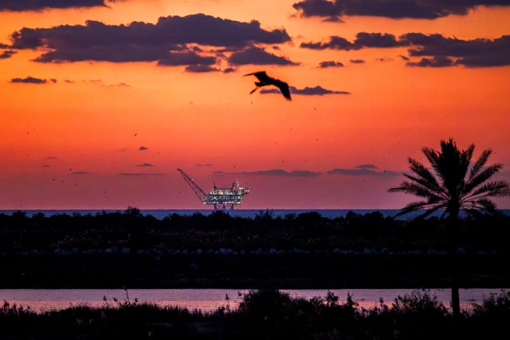 Een boorplatform van het Leviathan-gasveld voor de kust van Israël - Foto: Dor Pazuelo/Flash90
