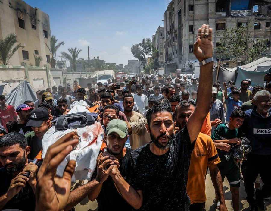 Begrafenis van een gedode journalist in Gaza, augustus 2025 - Foto: Abed Rahim Khatib/Flash90