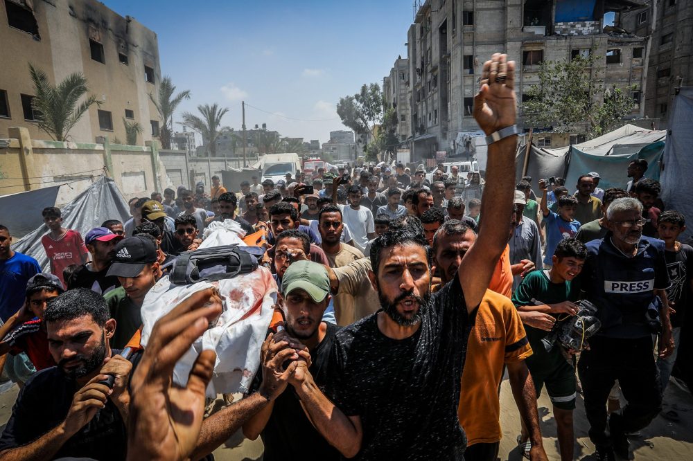 Begrafenis van een gedode journalist in Gaza, augustus 2025 - Foto: Abed Rahim Khatib/Flash90