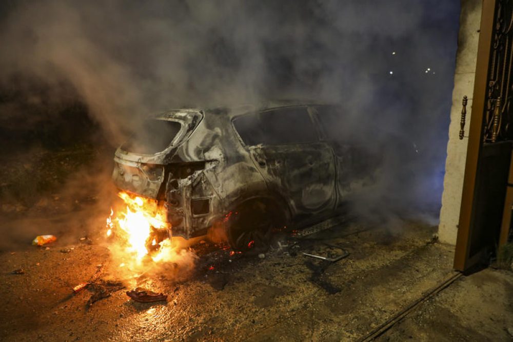 De gevolgen van een aanval van Israëlische extremisten op het Arabische dorp Deir al-Hattab op de Westelijke Jordaanoever, 22 maart 2026 - Foto:  Nasser Ishtayeh/Flash90