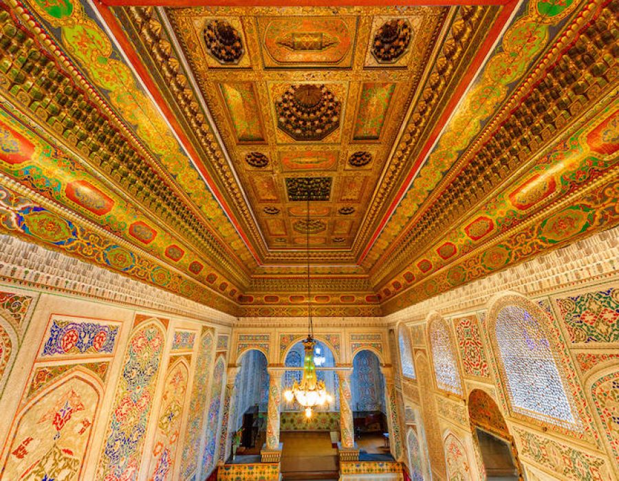 Interior of a historical synagogue inside the ancient residence of a local jewish man, in Samarkand, Uzbekistan