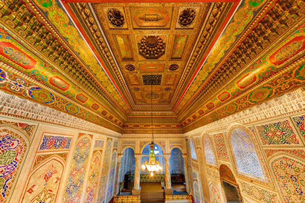 Interior of a historical synagogue inside the ancient residence of a local jewish man, in Samarkand, Uzbekistan
