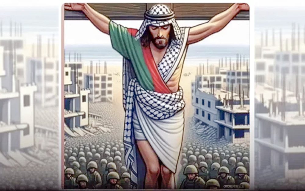 Deze AI-interpretatie van de fabel ‘Jezus was een Palestijn’ werd volop gedeeld op X