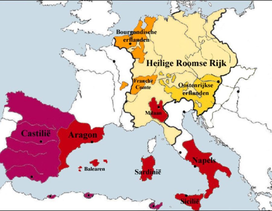 In de eerste helft van de zestiende eeuw regeerde Karel V over een groot deel van Europa