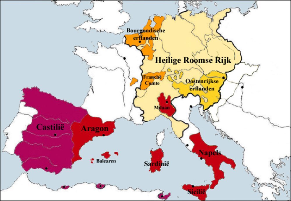 In de eerste helft van de zestiende eeuw regeerde Karel V over een groot deel van Europa