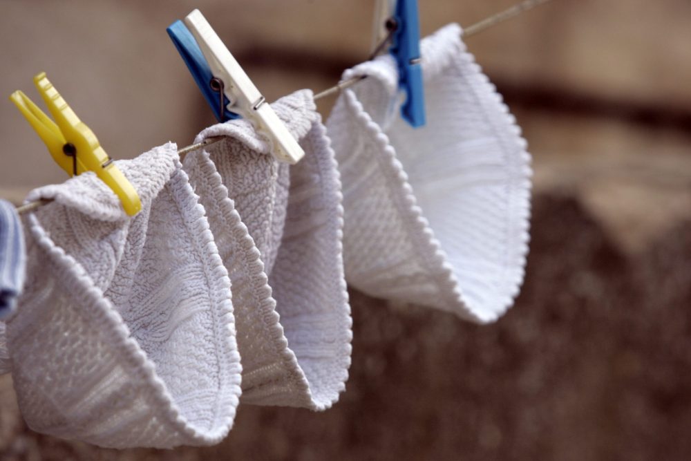 Kipot drying in the wintery sun