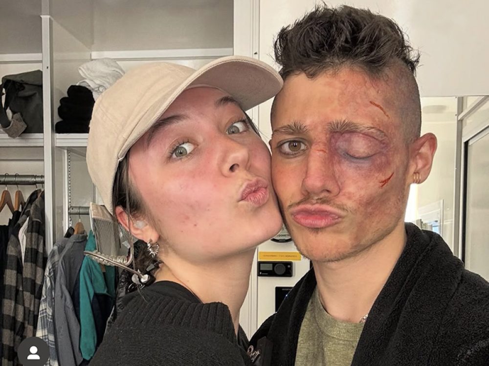 Sem Ben Yakar werd door de grimeur flink onderhanden genomen voor de opnames van Vleesdag. Foto: instagram