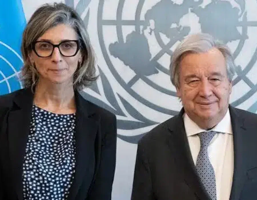 Francesca Albanese en Antonio Guterres - Foto: UN